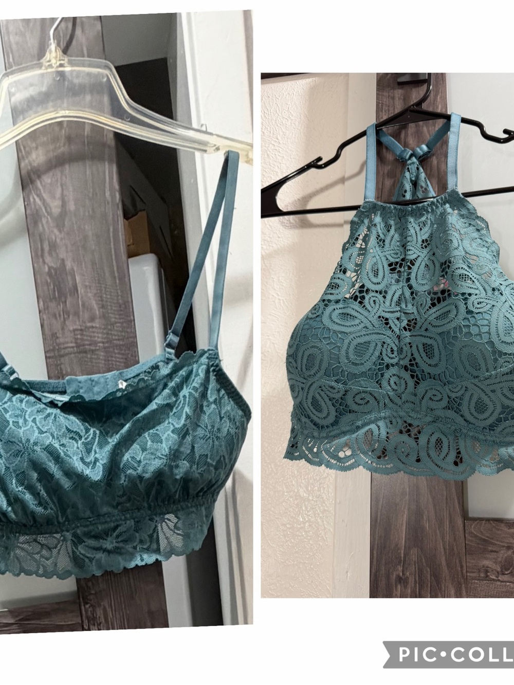 Pink Victoria Secret Bundle Lace Halter Bralettesin green/teal - Women Intimates